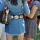 #5 concho belt with short blue jean skirt