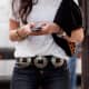 #2 hip hugger jeans and white tshirt with concho belt