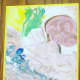 A framed Shaving Cream painting.