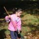 Small kids can help rake the leaves too with a child size rake.