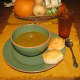 We served the soup with a couple of whole wheat biscuits and a glass of herb tea. It can also be served all on its own, or with a side of meat, if desired.