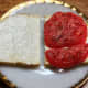 Tomato sandwich made with Duke's mayo on sourdough bread