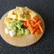 The vegetables are prepared for the stew