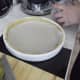 Overlay pastry with grease-proof paper