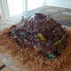 The finished volcano cake.