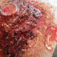 Lava bubbling down the cake.
