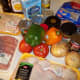 All of the ingredients for the five Crock-Pot freezer meals.