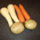Vegetables for beef and chestnut soup