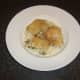 Chicken and rice casserole with tarragon and mushrooms is served