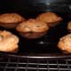 Hot cookies out of the oven. Let rest on the cookie sheet for a few minutes before transferring to a cooling rack.