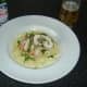 Serve stuffed chicken breast and linguine with Peroni Italian beer