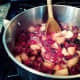 The cranberry-apple mixture is ready for the arrowroot mixture when the cranberries have popped. .