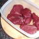 Fresh kangaroo leg steaks