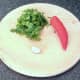 Coriander leaf, garlic and chilli for salsa