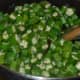 stir-frying okra