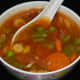 Enjoy your Szechwan soup with stir-fried vegetables.