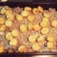 Steps 9 and 10: Sprinkle a few frozen tater tots on top. Place in oven and bake for 25 minutes.
