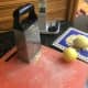 Grated lemon zest.