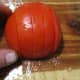 Place on flat side and slice across.