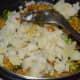 7. Throw in mashed potatoes. Mix with the other contents. Stir-cook for a minute.