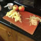 Peel, core, and slice apples.
