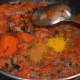 Step 7: Add turmeric powder, garam masala, and red chili powder. Stir-cook for a while.