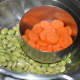 Step one: Cook the beans and diced carrots in a pressure cooker, in separate containers. Add a little salt to the beans while cooking.