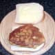 Chicken schnitzel on bread