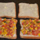 Step seven: Thinly apply butter on one side of a slice. Thickly spread the stuffing on the other slice. Top it with the buttered slice.