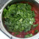 Kale is added to curry sauce