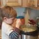 And stir. He loves cooking with me.