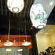 Paper-shaded lighting fixtures