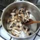 Mushrooms are sauteed in garlic oil