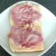 bacon rashers are laid on hot toast