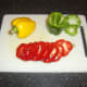 Slice the bell peppers and cut seeds and core from each slice, or core and then slice