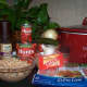Gather up all the ingredients for the turkey chili recipe.