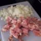 Chop up the bacon and onions