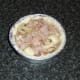 The pastry case is filled with the quail, bacon and mushroom and trimmed