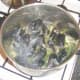 Mussels are added to the boiling liquid