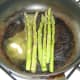 Sauteeing asparagus spears