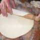 To minimise breakage, use your rolling pin and start to roll up your pastry template.