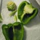 Clean and halve peppers. Make sure to remove all seeds.