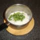 Coriander/cilantro and garlic are stirred through the rice
