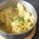 Add the chives to the mashed potatoes and turnip