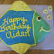 Our finished fish shaped cake!