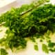 Chopping the parsley