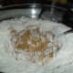 Gradually add the flour/oat mixture to the butter/sugar mixture; stir.