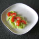 Simple salad is plated