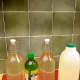 All bottled up using a filter funnel and a variety of bottles.