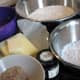 Dough ingredients - sugar, flour, ground almonds, butter, vanilla paste and iced water.
